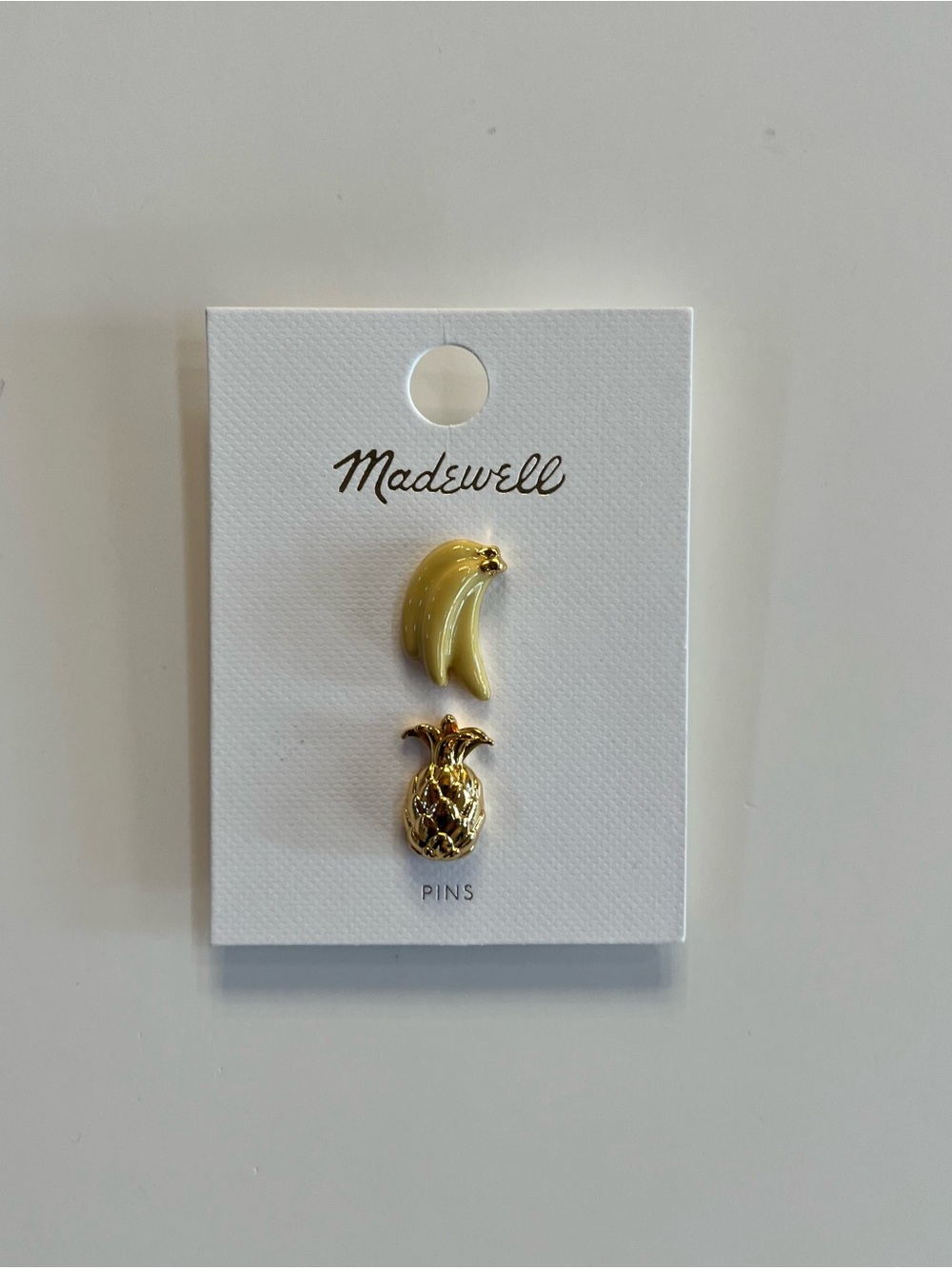 Madewell Yellow Fruit Screw Pin Duo - Banana & Pineapple for Woven Bags Purses